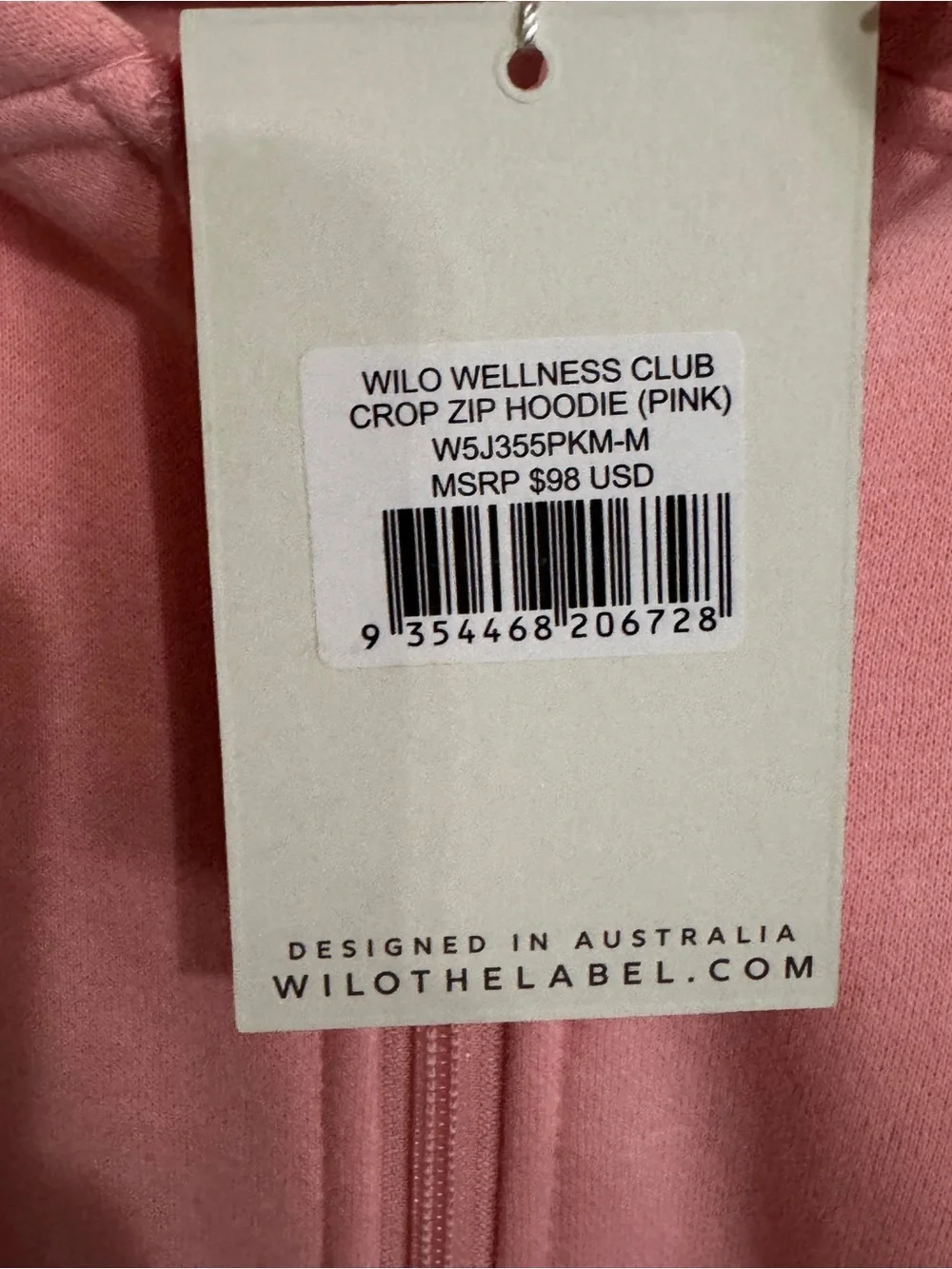 Wilo Wellness Club Pink Matching Set NWT Medium Hoodie Shorts Athleisure